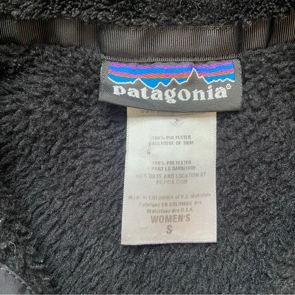Patagonia Re-Tool Snap-T High Pile Fleece Womens Sz S Black PolarTec - Picture 2 of 8